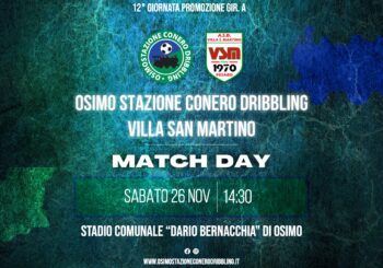 Ritorniamo a vincere: sabato arriva il Villa San Martino (ore 14,30): forza ragazzi!